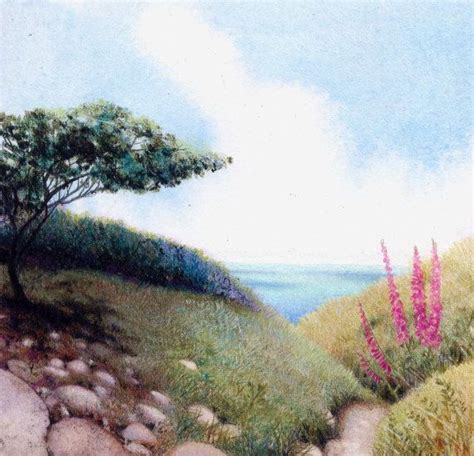 Original Watercolour Of Seascape Seashore Painting Small Etsy