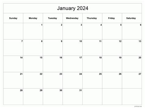 2024 Free Printable Calendar Printable Blank World Monthly Blank