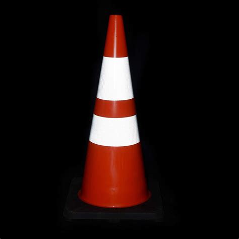 Road Safety Cones Black Rubber Base Traffic Cone With Pvc Material