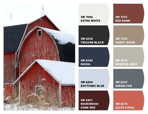 Suitable for many applications including fenc. "Red Barn Inspiration" Color Palette for Exerior Home ...