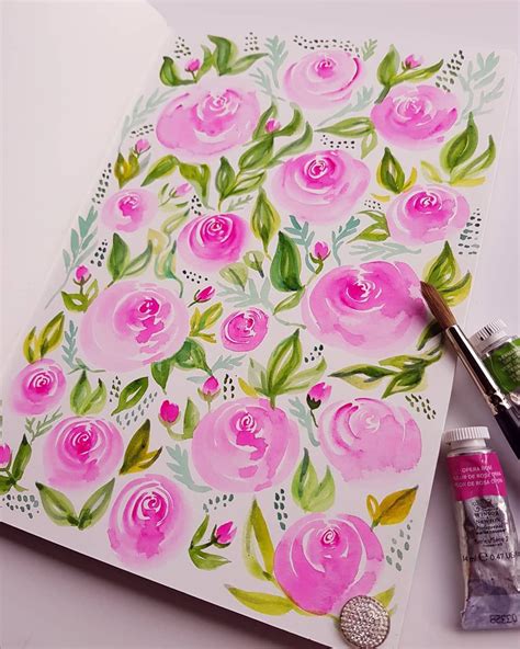 Practising My Watercolorroses For Some Floral Monograms Im Designing