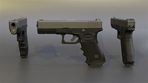 Low Poly Model Of Glock Free Vr Ar Low Poly 3d Model Cgtrader