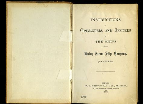 Instructions To Commanders And Officers Of The Ships Of