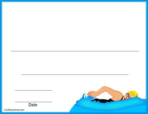 Swimming Certificates Template Calepmidnightpigco Throughout Printable