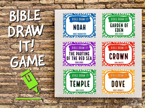 Bible Draw It Game Bible Pictionary Christian Pictionary Bible Party