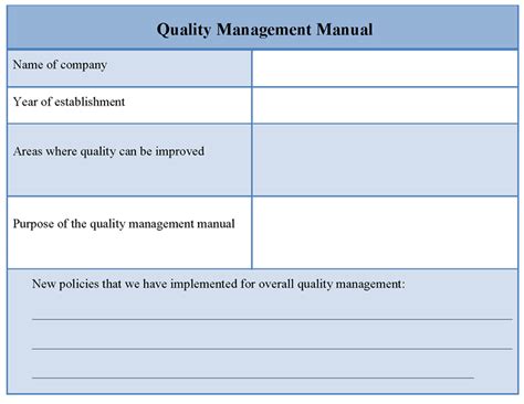 Maybe you would like to learn more about one of these? Manual Template for Quality Management, Example of Quality ...