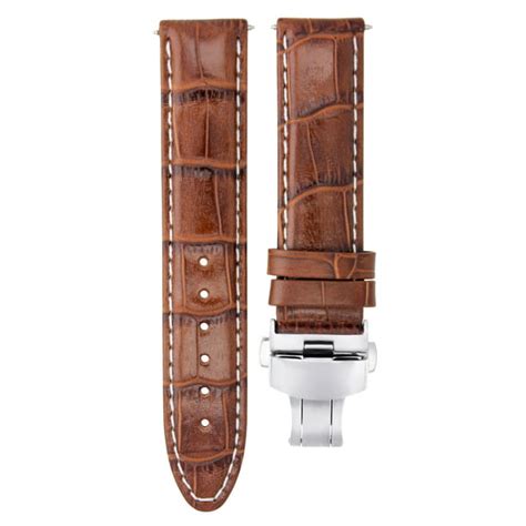 20mm Leather Watch Strap Band Clasp For Omega Seamaster Planet Ocean L