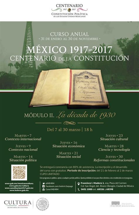 Curso Anual México 1917 2017 Centenario De La Constitución La