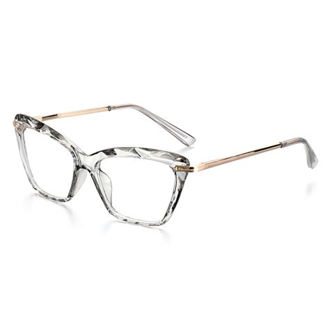 Fashion Cat Eye Crystal Eyeglasse Frame Women Men Square Glasses