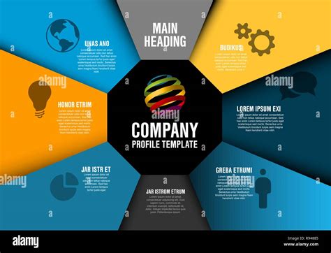 Vector Company profile Infographic diagram template with various