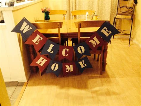 Diy Welcome Home Banner Scrapbook Paper White Paint