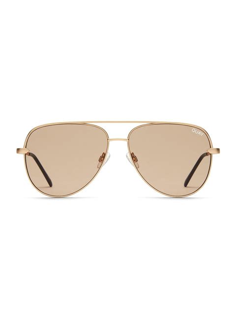 Quay Australia Sahara 60mm Aviator Sunglasses In Goldtaupe Fashionpass