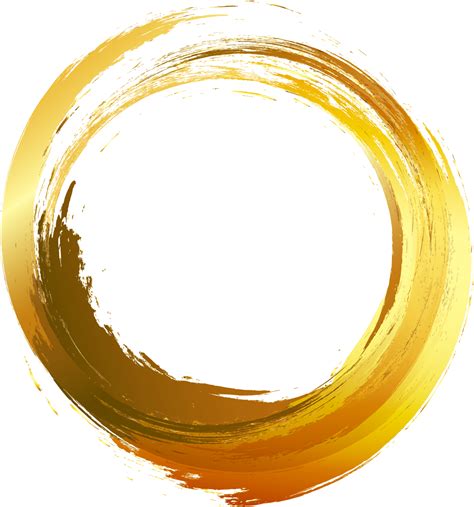 Download Hd Painting Vector Painted Gold Paint Brush Circle Png
