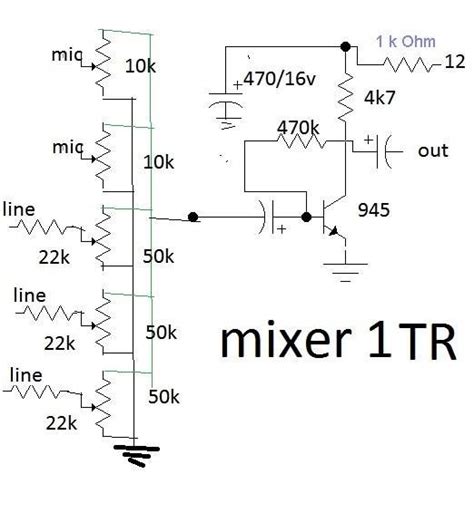 5 Channel Audio Mixer Circuit Diagram