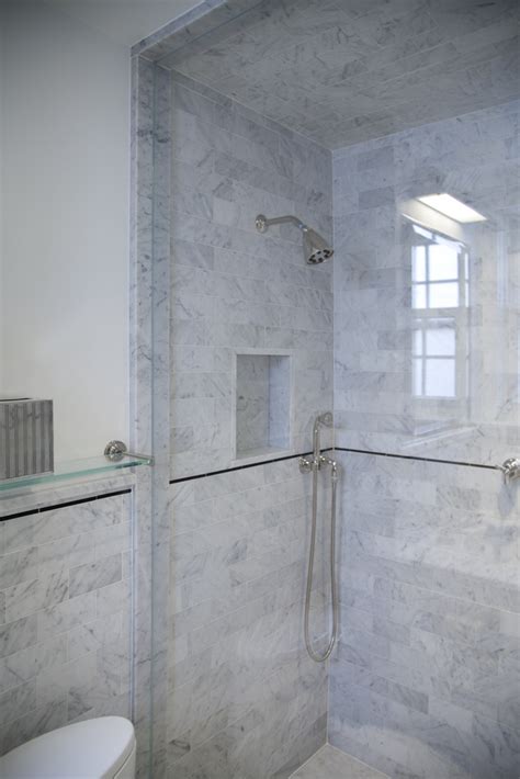 Master Bathroom In Carrara Marble Complete Tile