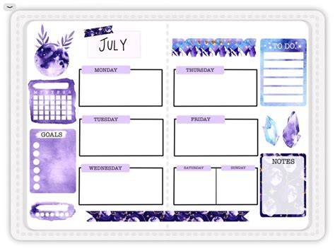 Digital Planner Weekly Sticker Kit 34 Aesthetic Stickers For Etsy