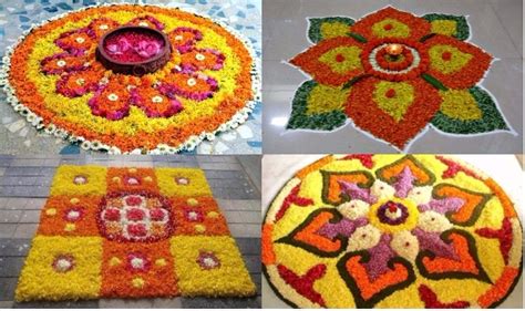 Simple Rangoli Designs For Diwali 2017 With Marigold Flowers Make Easy