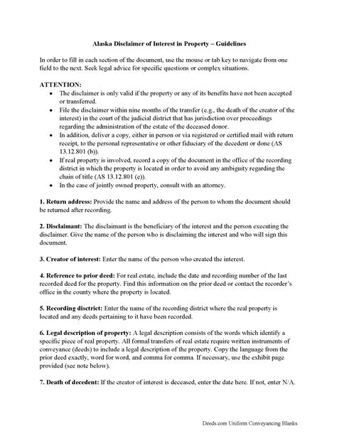 Kenai Peninsula Borough Disclaimer of Interest Form | Alaska | Deeds.com