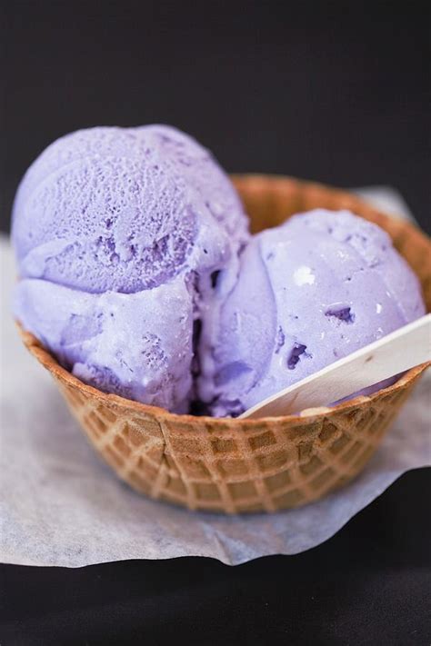 Purple Yam Ice Cream In A Waffle Cone Bowl Photograph By Jennifer