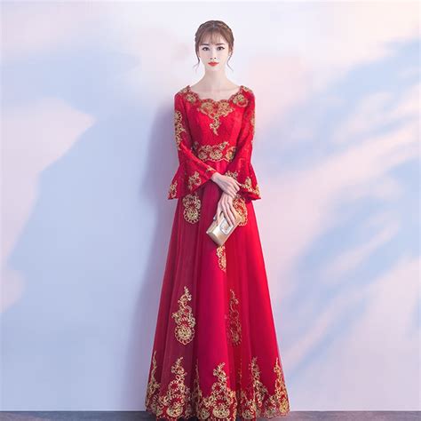 1dfbb ️ red lace embroidery oriental style dresses chinese bride vintage traditional wedding