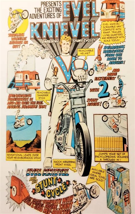 Evel Knievel Daredevil Stunt Cyclist Playset 1970s Print Etsy