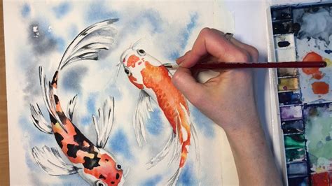 Watercolour Koi Fish Tutorial Youtube