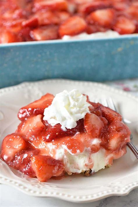 Strawberry Delight No Bake Dessert Adventures Of Mel