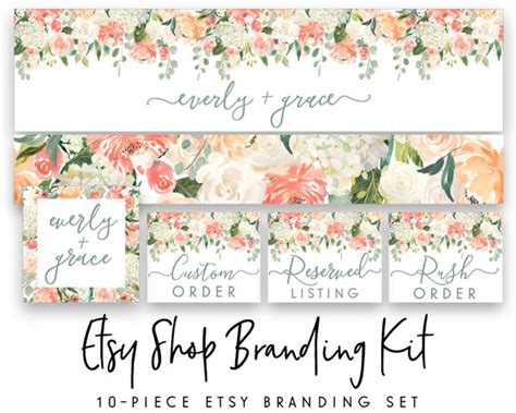 Design And Templates Paper Etsy Shop Banner Design Floral Etsy Banner