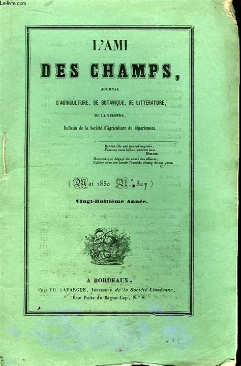 Lami Des Champs N°327 By Collectif Bon Couverture Souple 1850 Le