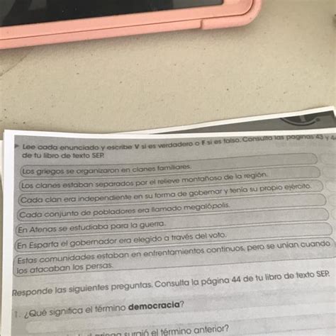 Lee Cada Enunciado Y Escribe V Si Es Verdadero O F Si Es Falso