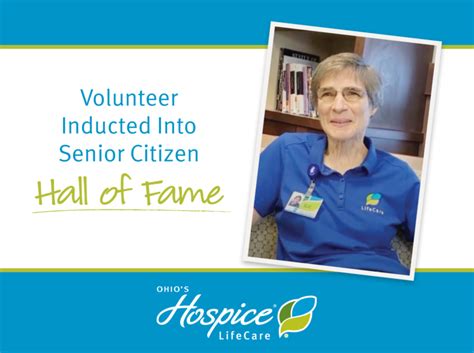 Ohios Hospice Lifecare Volunteer Inducted Into Senior Citizen Hall Of