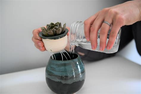 Self Watering Handmade Ceramic Planter Includes Inner Pot Etsy