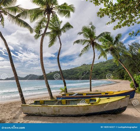 Fishing Boats On Exotic Beach Stock Image Image Of Nature Resort