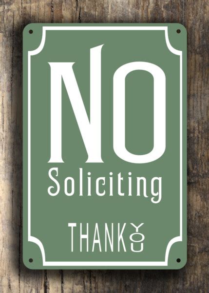 Trusted store for 100k+ customers! Classic Style No Soliciting Sign | Classic Metal Signs