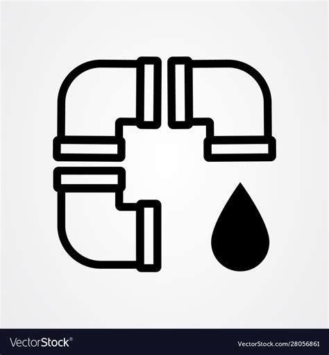 Pipes Icon Design Water Pipeline Symbol Royalty Free Vector