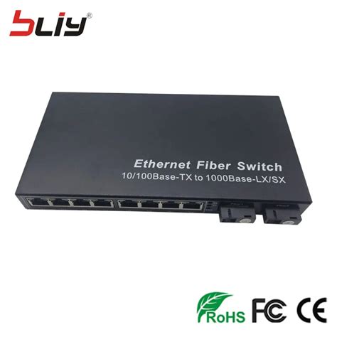 Lan Switch 10 Port 10100mbps Gigabit Ethernet Fiber Optical Media Converter Single Mode 8 Rj45
