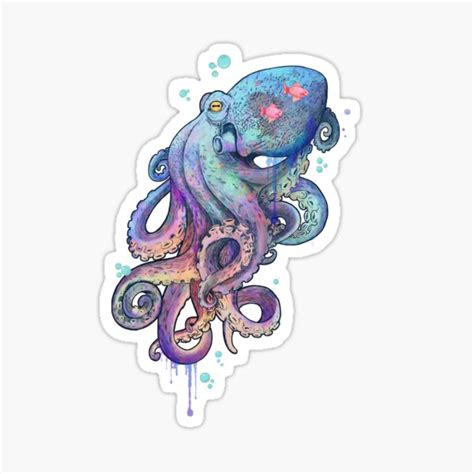 Rainbow Sticker The Caribbean Reef Octopus Octopus Sticker Decorative