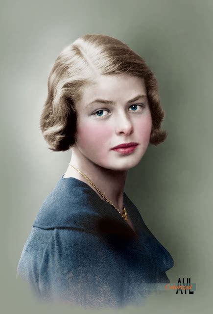 Colors For A Bygone Era Teenaged Ingrid Bergman Colorized From A Self