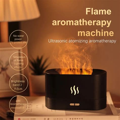 200ml Usb Essential Oil Diffuser Simulation Flame Ultrasonic Humidifier Home Office Air