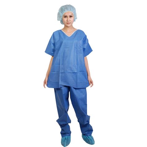 Pp Hospital Clothing Patient Gown Dark Blue Pp Scrub Suit China Pp
