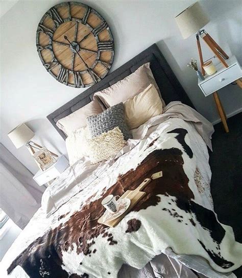 So, if you want to place your cowhide rug under a coffee table, a small pouf or another type of furniture, you need to make sure that it is small and light. Cowhide throw rug | Farmhouse bedroom decor, Cute bedroom ...