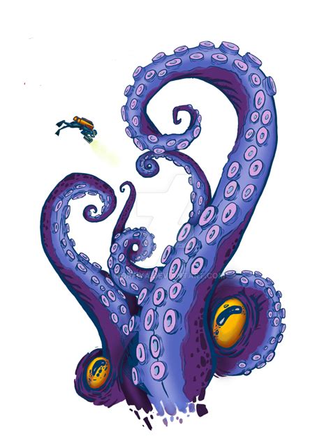 Tentacles Print By Morfiya On DeviantArt Tentacle Art Octopus