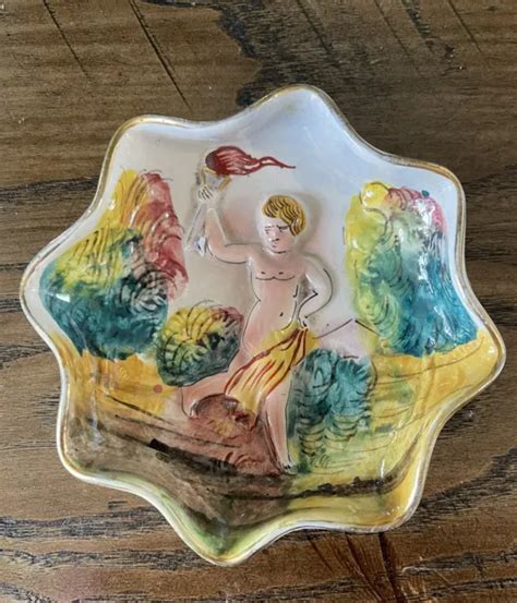 Antique Italian Capodimonte Porcelain Nude Cherub Trinket Tray Picclick