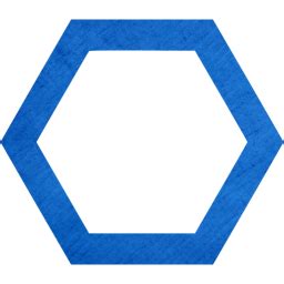 Cardboard blue hexagon outline icon - Free cardboard blue shape icons - Cardboard blue icon set