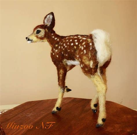 Felted Little Deer Needle Felting Fawn Felted Animals Small Etsy
