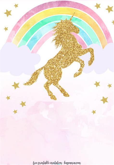 Free Unicorn Invitation Golden Unicorn Download Hundreds Free