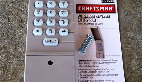 Craftsman Sears Keypad 139.53684 Garage Door Opener Remote Keyless