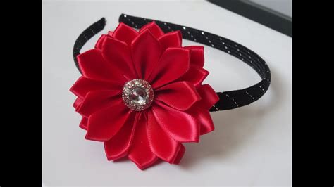 How To Make Ribbon Flower Headband Super Easy Method Youtube