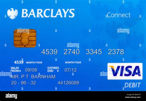 Barclays Bank Tarjeta De Débito Nombre Falso Y Números Fotografía De