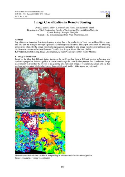 Image Classification In Remote Sensing